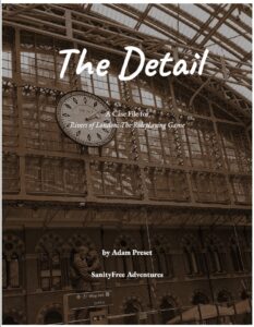 Cover for an adventure called The Detail.