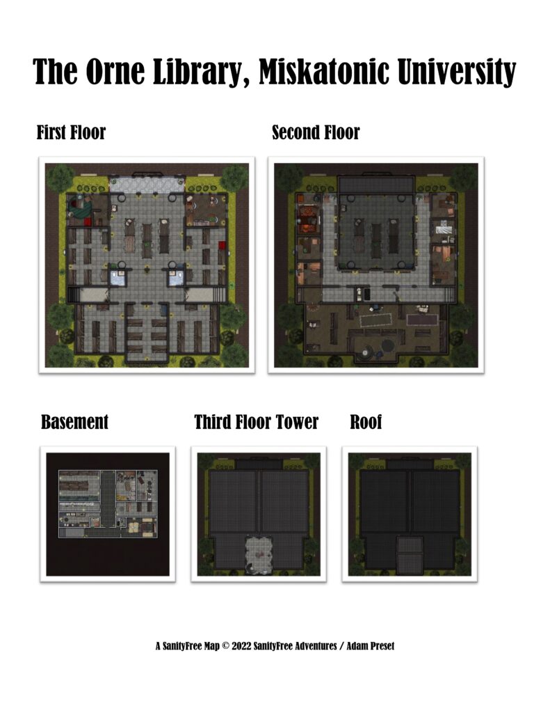A preview of five thumbnails for some RPG maps